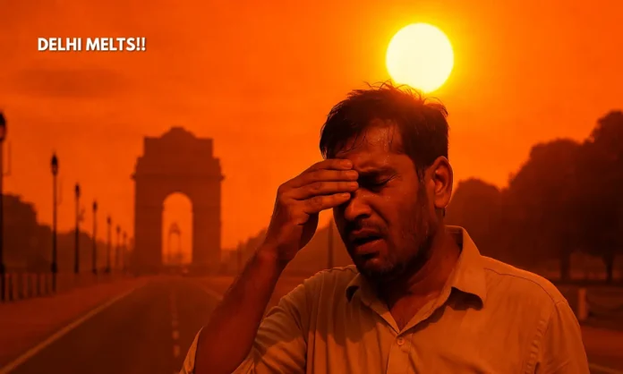 Delhi Heat Index Hits 48.9°C Orange Alert Issued as Capital Endures Back-to-Back Heatwave Days