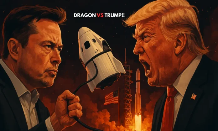 Dragonfall Elon Musk Threatens SpaceX Shutdown, Risking NASA’s Future