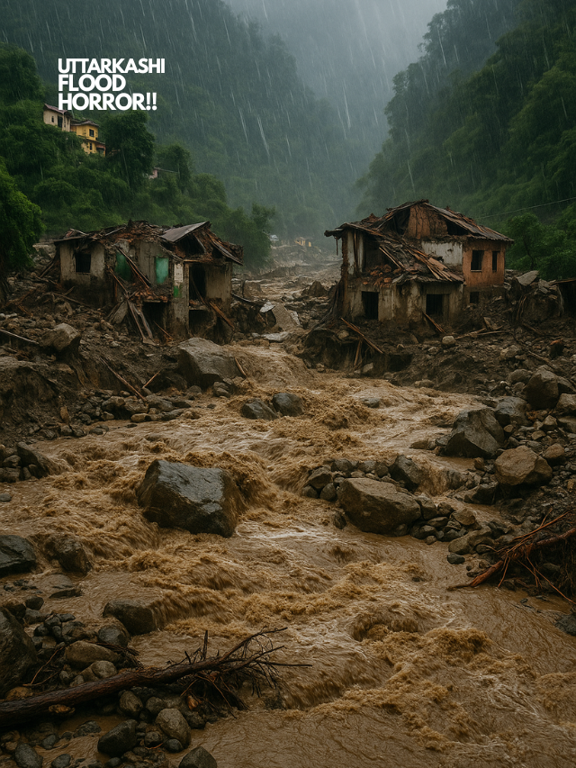 Flash Floods and Mudslide in Uttarkashi: 4 Dead, 50+ Missing