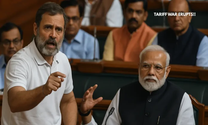 Rahul Gandhi Economic Blackmail Charge Rocks Parliament Amid Trump’s 50% Tariff Blow