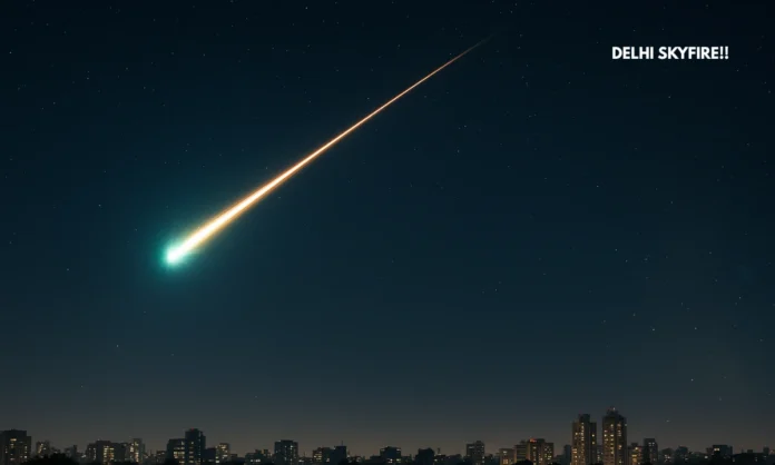 Delhi Fireball Meteor Spectacular Delhi Fireball Meteor Event Illuminates Night Sky Across Delhi NCR Region