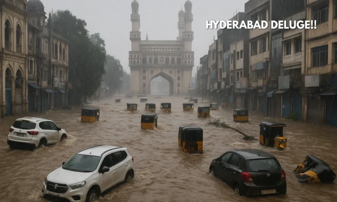 Hyderabad Floods Crisis Record Rainfall Triggers Hyderabad Floods Emergency as Three Missing in Sunday Night Deluge