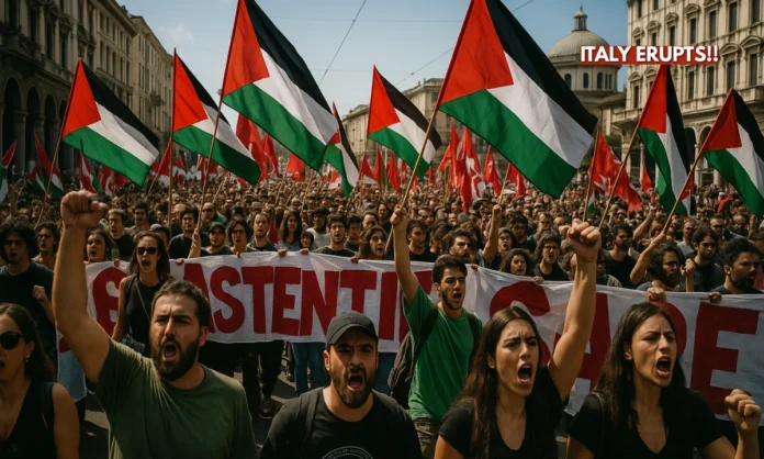Italian Pro-Palestinian Protests Erupt Thousands Clash with Police as Italy Refuses Palestinian State Recognition