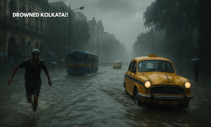 Kolkata Rain Havoc Seven Deaths as Record Kolkata Rain Paralyses City Before Durga Puja, 100 Flights Affected