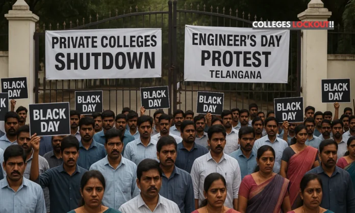 Telangana Fee Reimbursement Crisis Mass College Closures Expose Congressional Fee Reimbursement Failures Amid Fee Reimbursement Scheme Delays