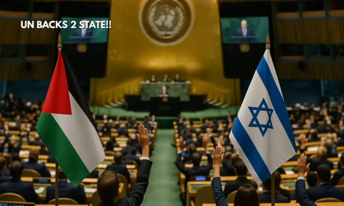 Two-State Solution Victory UN General Assembly Backs Two-State Solution Framework as 142 Nations Endorse Two-State Solution for Palestine