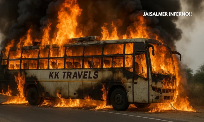 Devastating Jaisalmer Bus Fire Tragedy Kills 21 Passengers in Modified Vehicle Horror