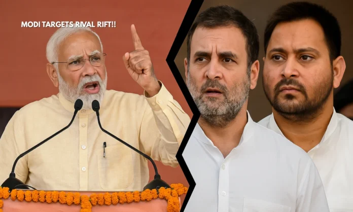 PM Modi Congress RJD Rift Exposed In Bihar Like Water And Oil Attack On Opposition Alliance