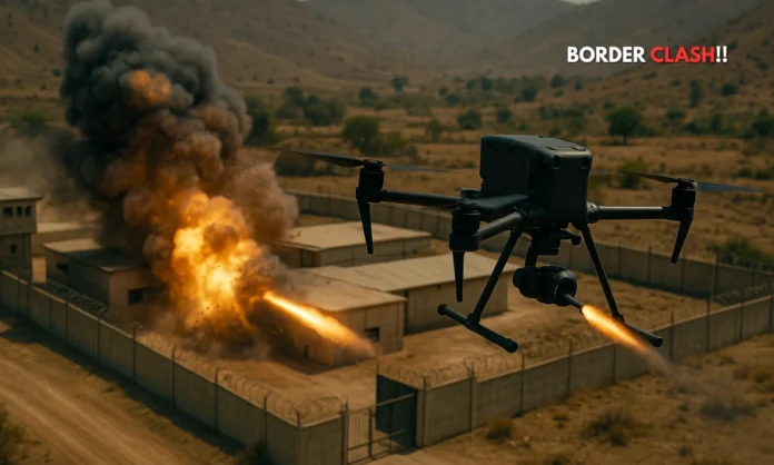Video Shows Afghan Taliban Drone Attack on Pakistan Border Outpost Escalates Cross-Border Warfare Video Shows Afghan Taliban Drone Attack on Pakistan Border Outpost Escalates Cross-Border Warfare