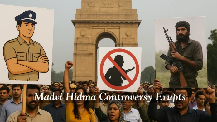Madvi Hidma Slogans Spark Pro-Police Protest at India Gate, Delhi Police Probe Conspiracy Madvi Hidma Slogans Spark Pro-Police Protest at India Gate, Delhi Police Probe Conspiracy