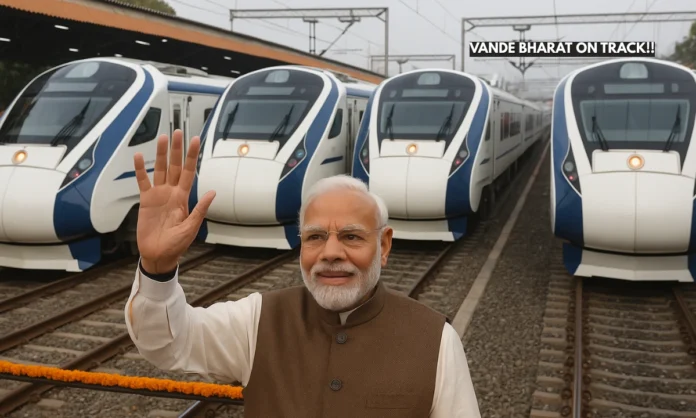 PM Modi Launches New Vande Bharat Express Trains, Expanding Indias Modern Rail Network to 164 Services